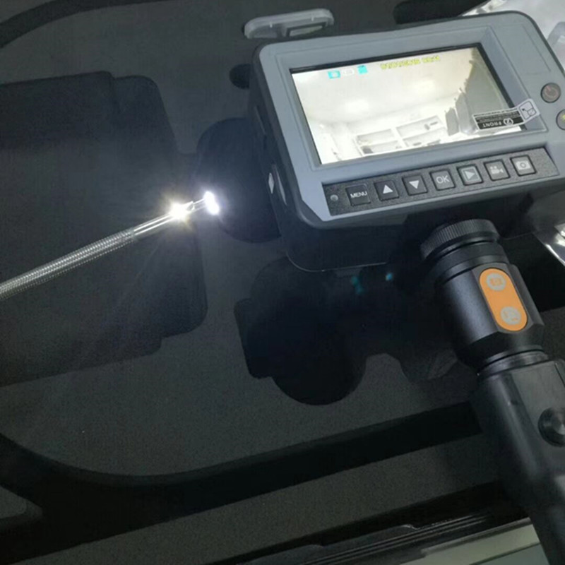 2ways articulating double lens video borescope 