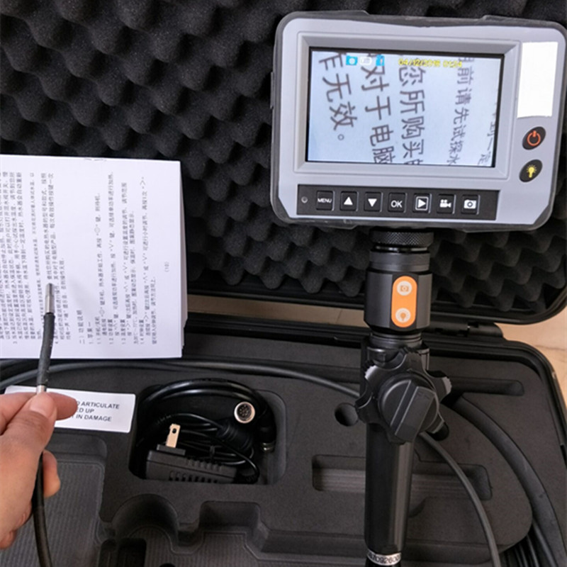 2ways articulating double lens video borescope 